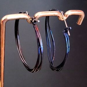 Iridescent Wire Hoop Earrings 😎 Fun!